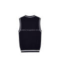 Boy's Knitted Pure Cotton Contrast Color School Vest